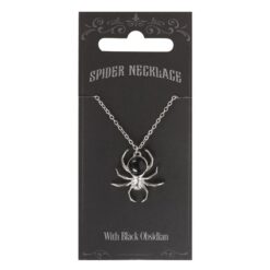 Black Obsidian Spider Pendant Necklace