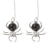 Black Obsidian Spider Threader Earrings Black Obsidian Spider Threader Earrings