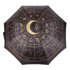 Alternative view of Black Astrology Wheel Umbrella