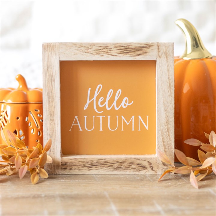 Orange Hello Autumn Wooden Frame Sign Orange Hello Autumn Wooden Frame Sign - Image 4