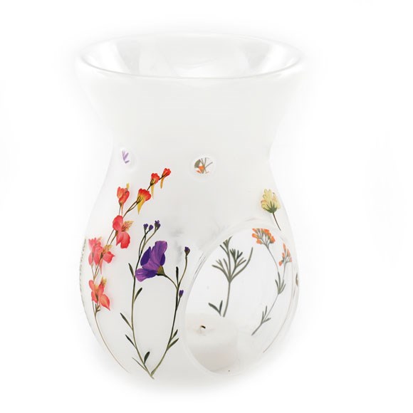 15.5cm Glass Wildflower Oil and Wax Burner 15.5cm Glass Wildflower Oil and Wax Burner