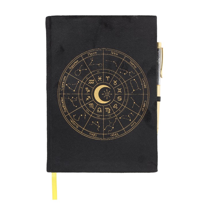 Astrology Wheel Journal with Black Obsidian Pen Astrology Wheel Journal with Black Obsidian Pen
