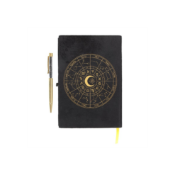 Alternative view of Astrology Wheel Journal with Black Obsidian Pen