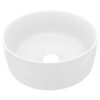 Luxury Wash Basin Round Matt White 40x15 cm Ceramic