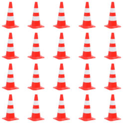 Reflective Traffic Cones 20 pcs Red and White 50 cmc