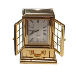 Miniature Clock Gold Plated Solid Brass