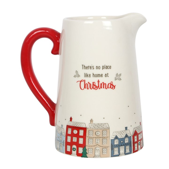 17cm Christmas Village Ceramic Flower Jug 17cm Christmas Village Ceramic Flower Jug