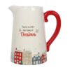 17cm Christmas Village Ceramic Flower Jug 17cm Christmas Village Ceramic Flower Jug