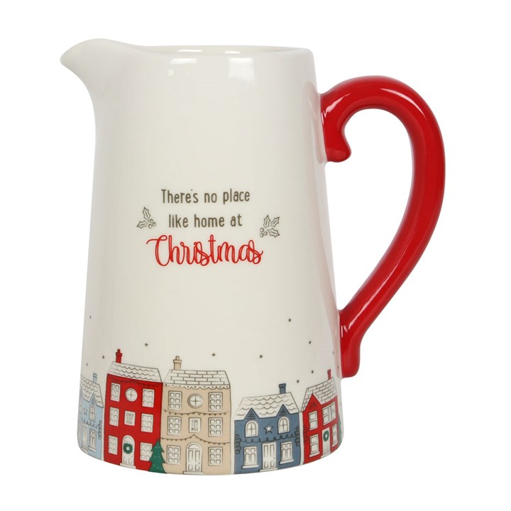 17cm Christmas Village Ceramic Flower Jug 17cm Christmas Village Ceramic Flower Jug - Image 2