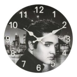 Elvis Iconic Collection Glass Wall Clock 30cm W9716