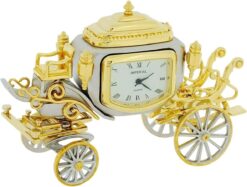 Miniature Clock Two Tone Plated Jubilee Royal State Coach Novelty Collectors