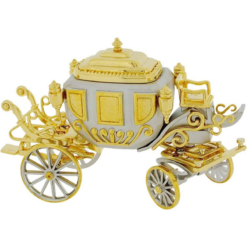 Alternative view of Miniature Clock Two Tone Plated Jubilee Royal State Coach Novelty Collectors