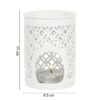 White Matte Lattice Cut Oil Burner