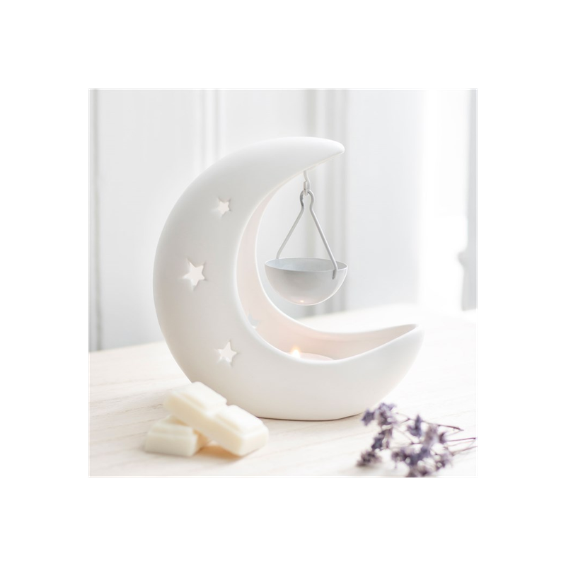 White Crescent Moon Hanging Oil Burner White Crescent Moon Hanging Oil Burner - Image 3