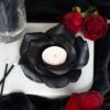 Black Rose Resin Tealight Candle Holder Black Rose Resin Tealight Candle Holder