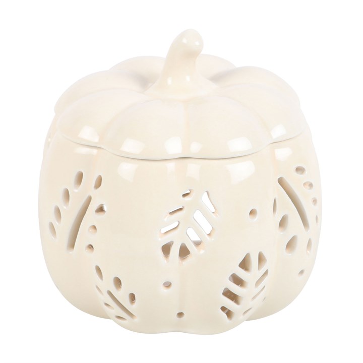 Off White Autumn Leaves Pumpkin Oil Burner Off White Autumn Leaves Pumpkin Oil Burner