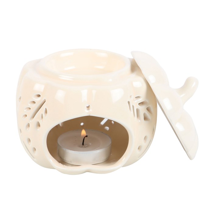 Off White Autumn Leaves Pumpkin Oil Burner Off White Autumn Leaves Pumpkin Oil Burner - Image 4