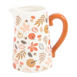 Alternative view of 17cm Autumn Leaves and Pumpkins Ceramic Flower Jug