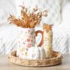 17cm Autumn Leaves and Pumpkins Ceramic Flower Jug 17cm Autumn Leaves and Pumpkins Ceramic Flower Jug