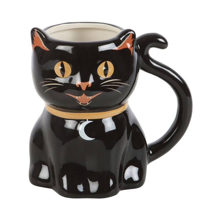Spooky Black Cat Shaped Mug Spooky Black Cat Shaped Mug