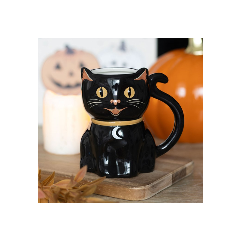 Spooky Black Cat Shaped Mug Spooky Black Cat Shaped Mug - Image 2