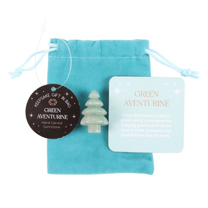 Green Aventurine Crystal Christmas Tree in a Bag Green Aventurine Crystal Christmas Tree in a Bag