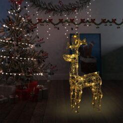 Alternative view of Reindeer Christmas Decoration 90 LEDs 60x16x100 cm Acrylic