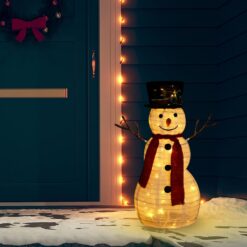 Alternative view of Decorative Christmas Snowman Figure with LED Luxury Fabric 60cm