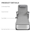 7-Reclining Position Sleeping Bed Pillow & Cup Holder Grey