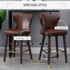 2 Pieces Home Luxury Bar Chair Stool, PU Leather European Style, Brown 2 Pieces Home Luxury Bar Chair Stool, PU Leather European Style, Brown