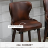 2 Pieces Home Luxury Bar Chair Stool, PU Leather European Style, Brown 2 Pieces Home Luxury Bar Chair Stool, PU Leather European Style, Brown