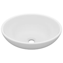 Alternative view of Luxury Basin Oval-shaped Matt White 40x33 cm Ceramic
