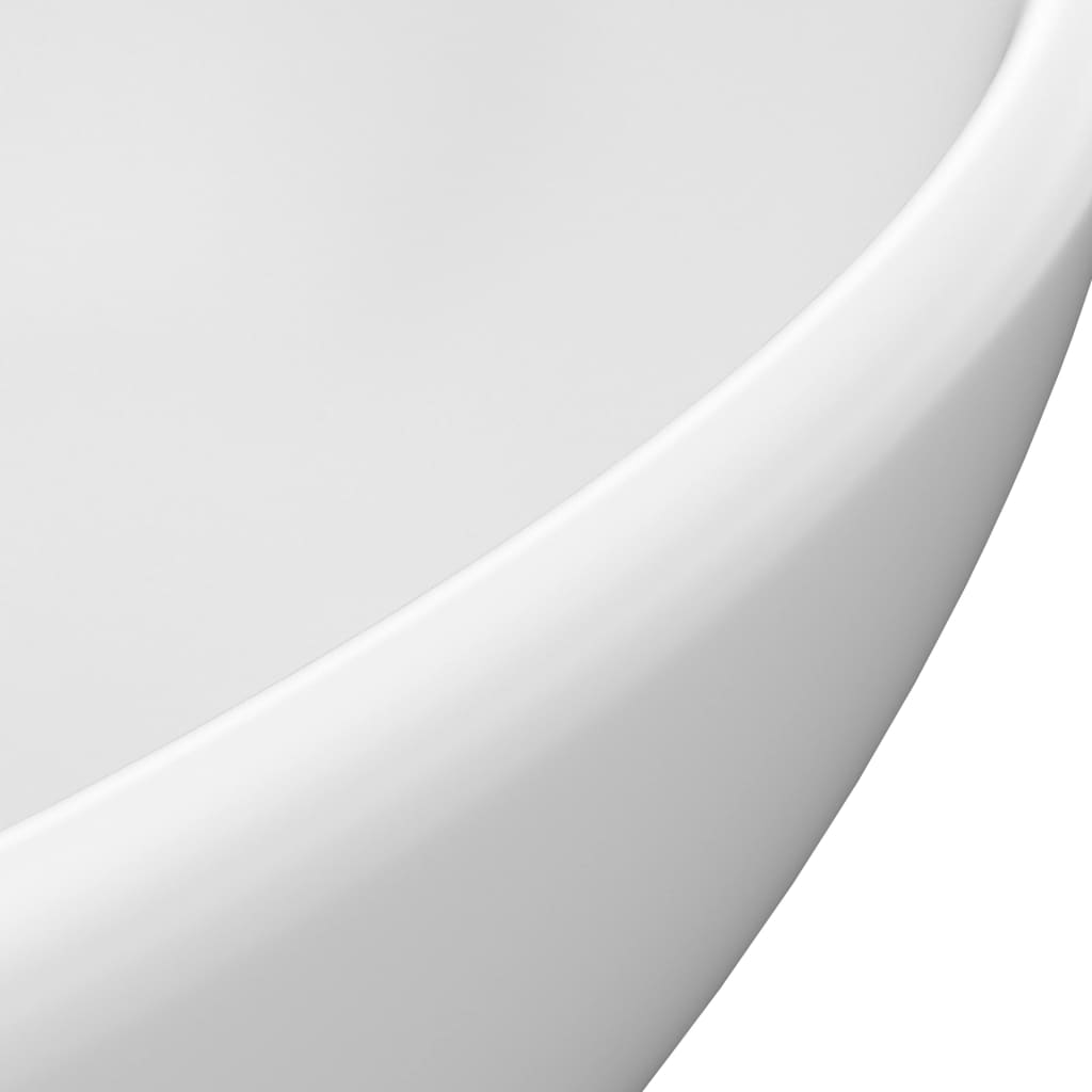 Luxury Basin Oval-shaped Matt White 40x33 cm Ceramic Luxury Basin Oval-shaped Matt White 40x33 cm Ceramic - Image 5