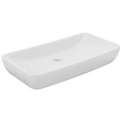Alternative view of Luxury Basin Rectangular Matt White 71x38 cm Ceramic