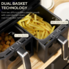 Dual Air Fryer 8L Family Size w/ 2 Basket 8 Presets Cookbook Timer 2500W Dual Air Fryer 8L Family Size w/ 2 Basket 8 Presets Cookbook Timer 2500W