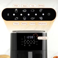 Alternative view of 1500W 4 in 1 Air Fryer w/ Air Fry Bake Roast Dehydrator Function Cookbook 6.5L