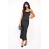 Cowl Neck Slim Fit Midi Dress
