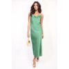 Cowl Neck Slim Fit Midi Dress