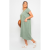 Front Pockets Short Sleeve Midi Dress Front Pockets Short Sleeve Midi Dress