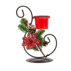 Candle holder 3x22cm Christmas Gifts Red PVC-Box