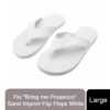 Flo "Bring me Prosecco" Sand Imprint Flip Flops White, Large Flo "Bring me Prosecco" Sand Imprint Flip Flops White, Large