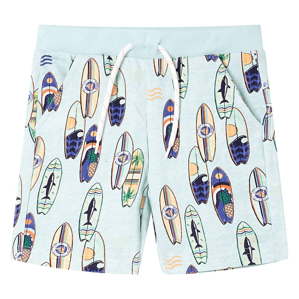 Kids' Shorts with Drawstring Soft Blue Melange 92 Kids' Shorts with Drawstring Soft Blue Melange 92