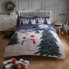 Christmas Scene Glow In The Dark Panel Duvet Set- Double
