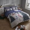 Christmas Scene Glow In The Dark Panel Duvet Set- Double