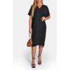 V-Neck Half-Sleeve Midi Dress