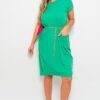 Front Pockets Short Sleeve Midi Dress Front Pockets Short Sleeve Midi Dress