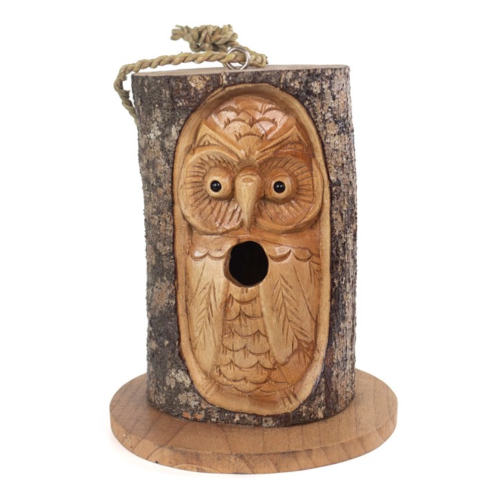 Pine Wood Open Eye Owl Bird House Pine Wood Open Eye Owl Bird House