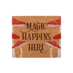 Alternative view of Natural Magic Happens Here Mushroom Doormat