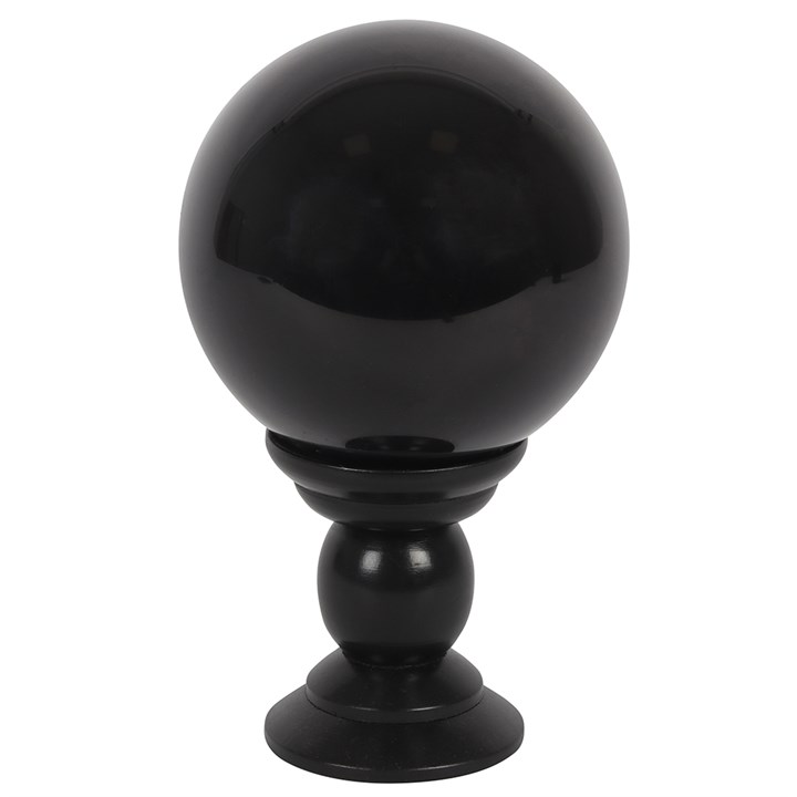 Large Black Crystal Ball on Stand Large Black Crystal Ball on Stand