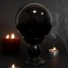 Large Black Crystal Ball on Stand Large Black Crystal Ball on Stand